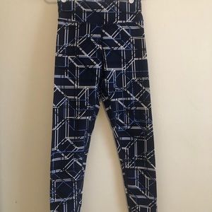 Blue and white leggings